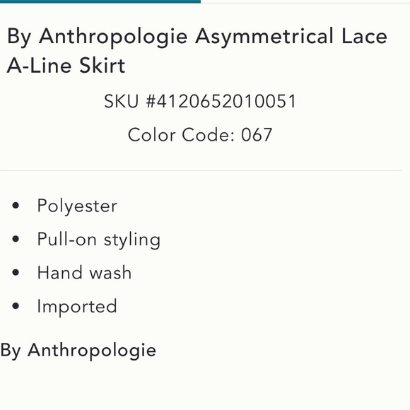 Anthropologie Asymmetrical Lace Skirt - Picture 5 of 9